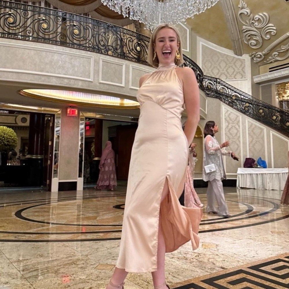 Elegant Cream Evening Dress